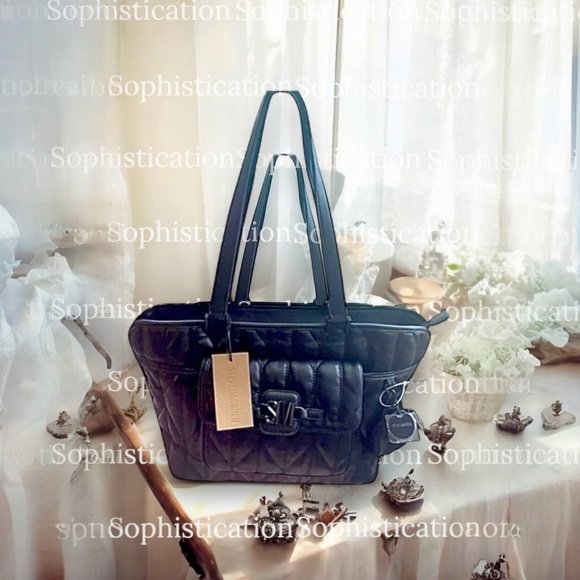 New! STEVE MADDEN Black Tote with Change Purse. Lots of pockets and compartments - Picture 7 of 16